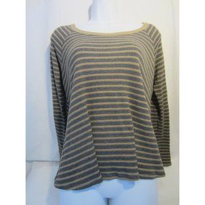 WE THE FREE PEOPLE brown gray striped LS top Women XS